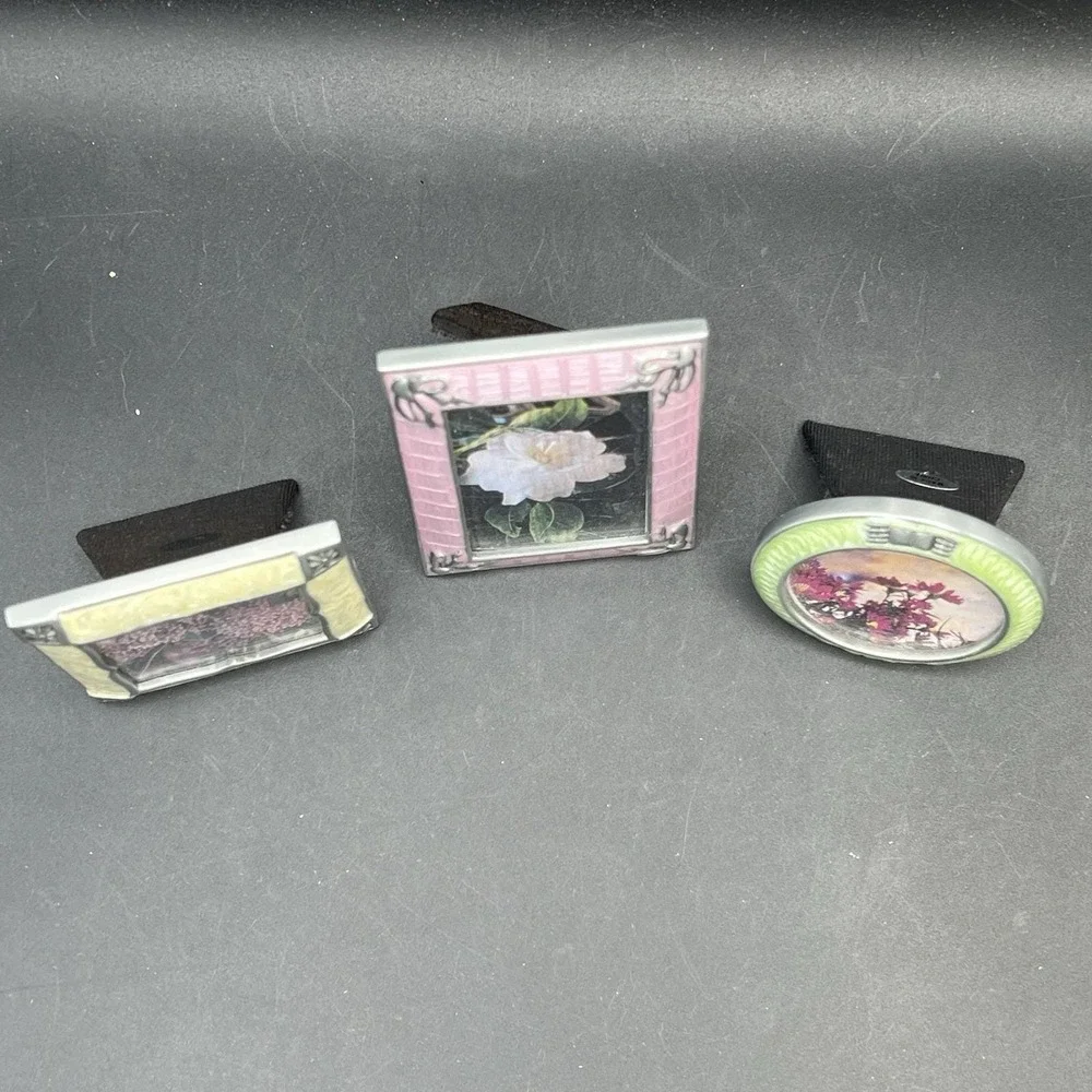 3 VTG Ornate Enamel Silver to Picture Frames ~ Small Thin Heavy - Pewter?